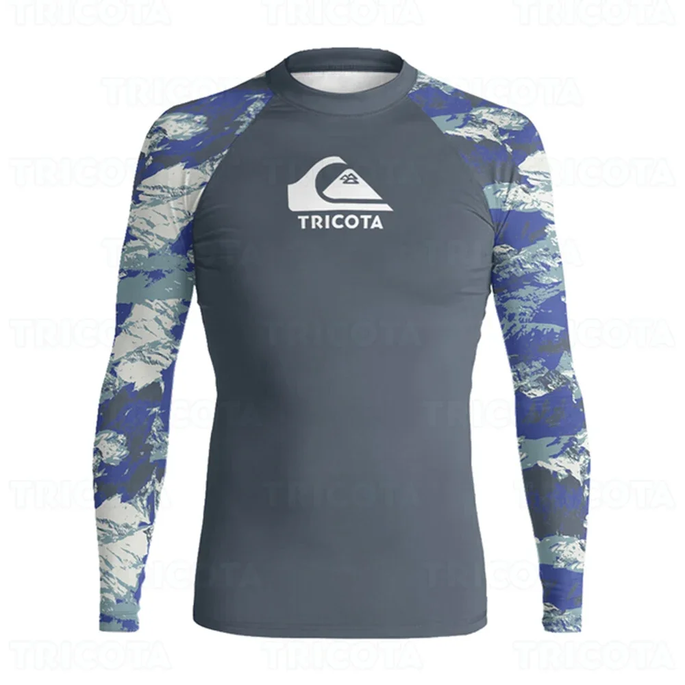 

Men's Surfing Shirts Long Sleeve Swimming T-shirt Beach UV Protection Rash Guard Diving Tops Quick-Dry Tights Rashguard Swimwear