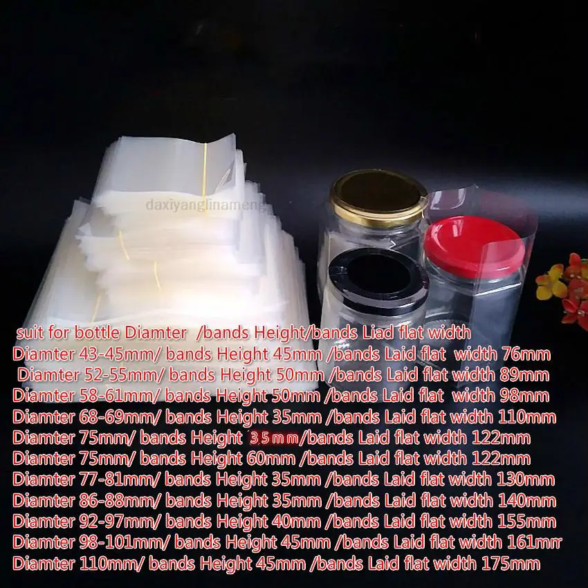 200 Teile/los Klar PVC Heißer Schrumpfen Wrap Rohr film für 5ml 10ml 15ml 20ml 30ml 50ml Kunststoff pipette flasche Transparent – Detail 20