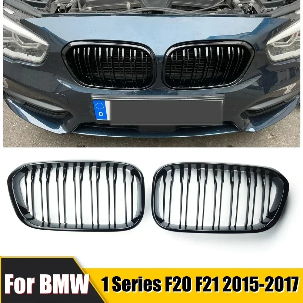 

Car Kidney Replacement Front Grill For BMW F20 F21 118i 120i 125i 2015-2017 Racing Grills Gloss Black Grills Auto Accessories