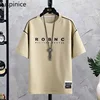 Summer Ice Silk Short-sleeved T-shirt Five-quarter Pants Suit Men's Loose Thin Casual Top Shorts Sports Set Male Clothes 4