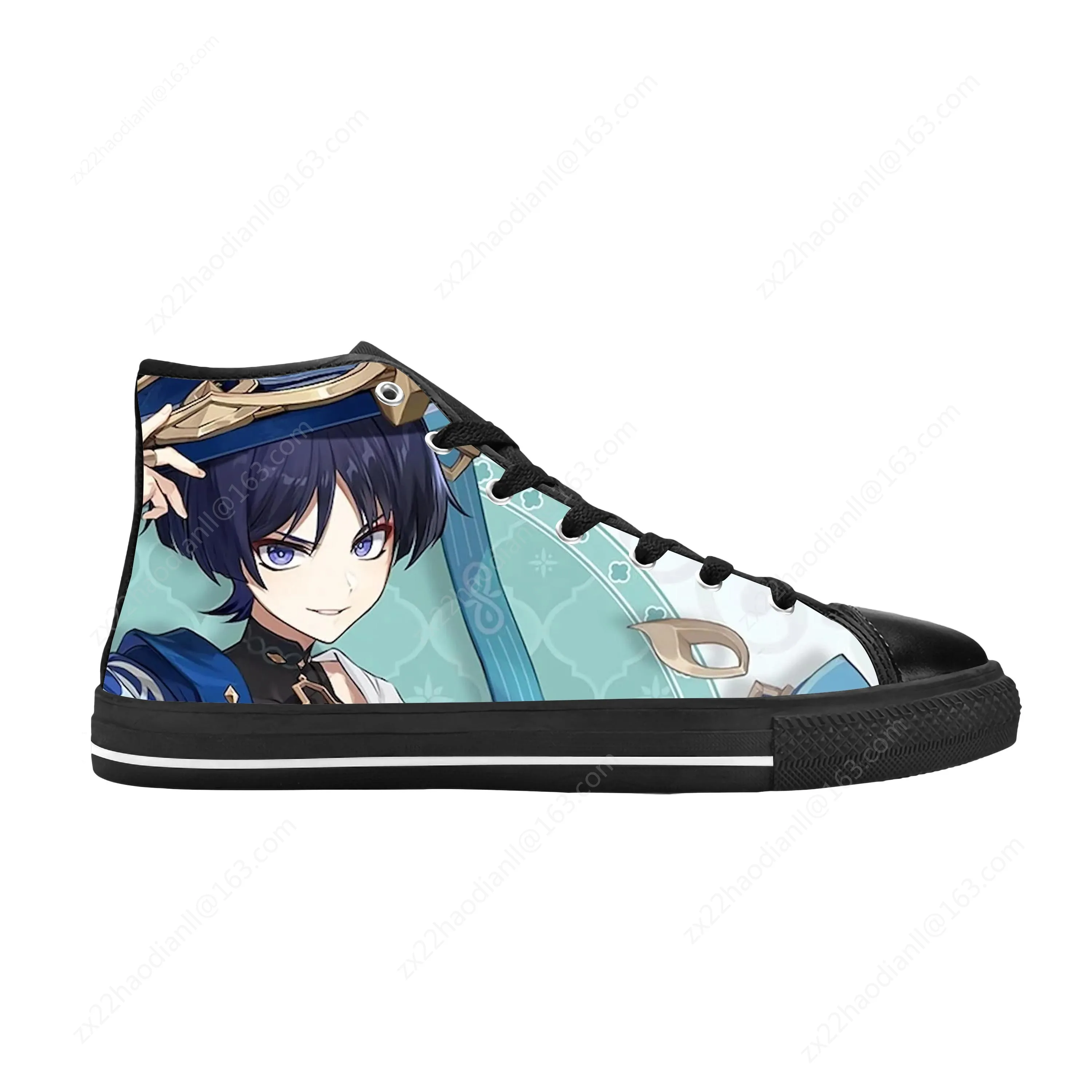 Anime Manga Cartoon Genshin Impact Scaramouche Casual Cloth Shoes High Top Comfortable Breathable 3D Print Men Women Sneakers