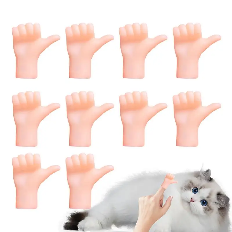 

Finger Hands For Cats 10PCS Miniature Small Hands Mini Fingers For Cat Hand Puppets Funny Toys Party Favors For Finger Puppets