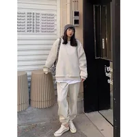 Sweet Style Cotton Sweatshirt And Pants Two-Piece Set for Women Street Fashion Sportswear Autumn Collection Comfortable Fit