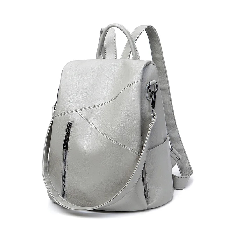 High Quality PU Leather Women Backpack Fashion Shoulder Bag Waterproof  Large Capacity Backpack 4 Colors