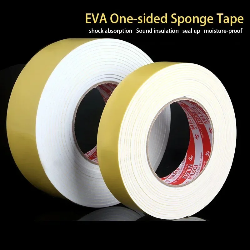 

EVA Single Side White Sealing Strip 1mm 2mm 3mm Thickness Self-adhesive Window Door Heat Insulation Anti Collision Foam Tape