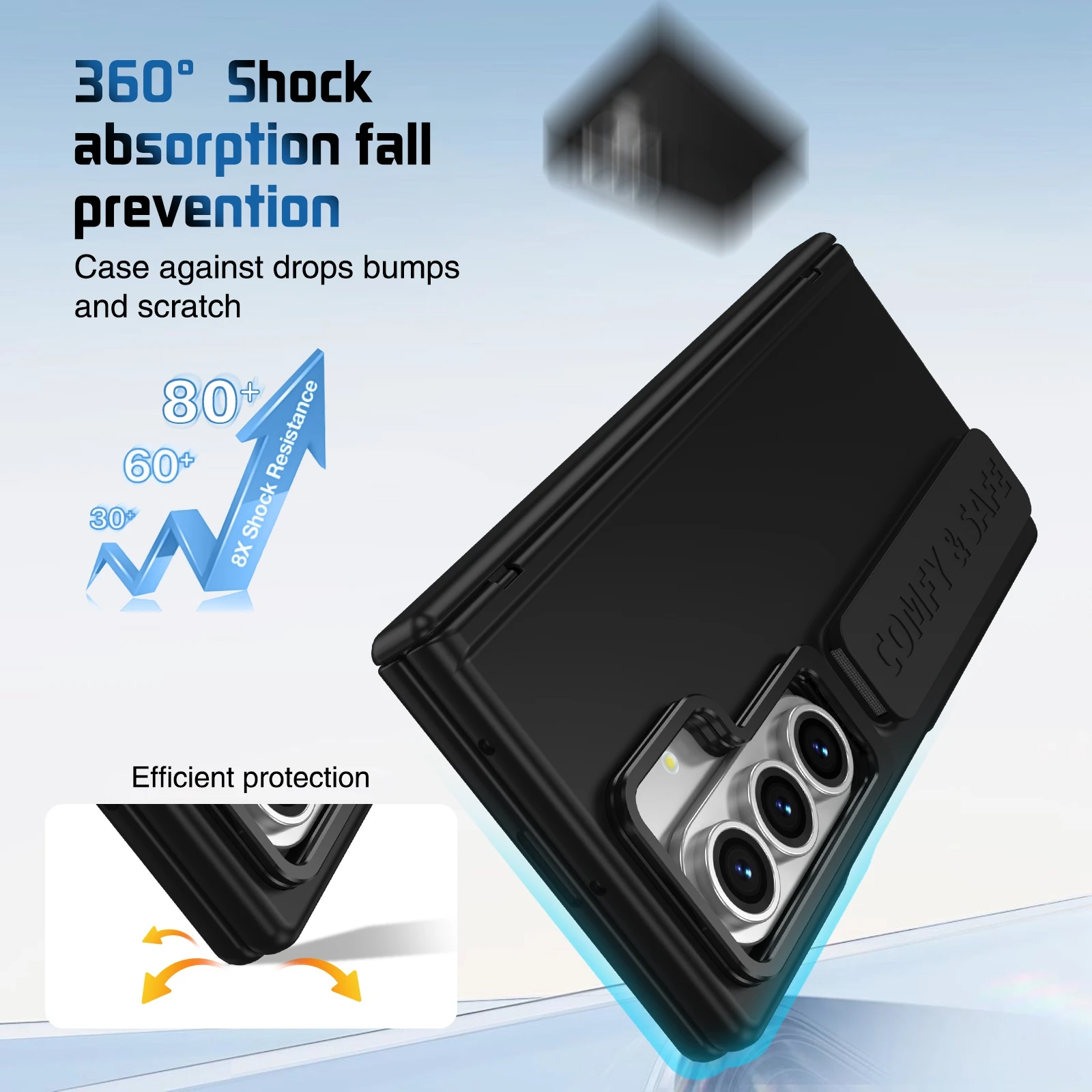 Ultra-Durable Folding Phone Case with Hidden Stand & Wristband - Featuring Rotating Kickstand and Hinge Protection