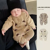 Newborn Clothes Outfits Autumn Winter Baby Boy Girl Long Sleeve Knitted Rompers Jumpsuits Cute Hedgehog Infant Outwear Playsuits