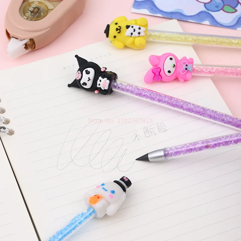 12/24pcs Sanrio 부드러운 접착제 Hb 영원한 연필 높은 찾고 다이아몬드 학생 쓰기 펜 깨지기 쉽지 않은 날카로운 편지지 선물
