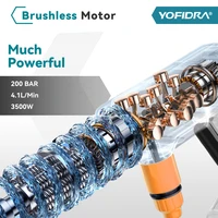 Pistolet de lavage haute pression sans balais YOFIDRA 200 bars, lave-auto électrique, pistolet d'arrosage de jardin, outils de nettoyage pour batteries Makita 4
