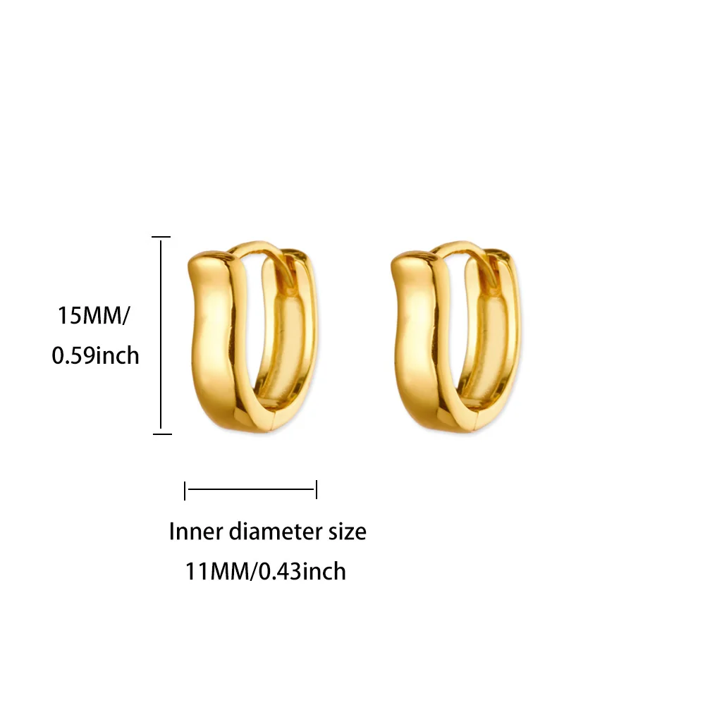 Geometric Earrings Stainless Steel Gold