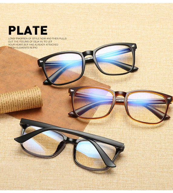 Retro Square Glasses Frame Men Anti Blue Light Women Fashion Computer  Eyeglasses Customized Prescription Glasses 60967 - AliExpress