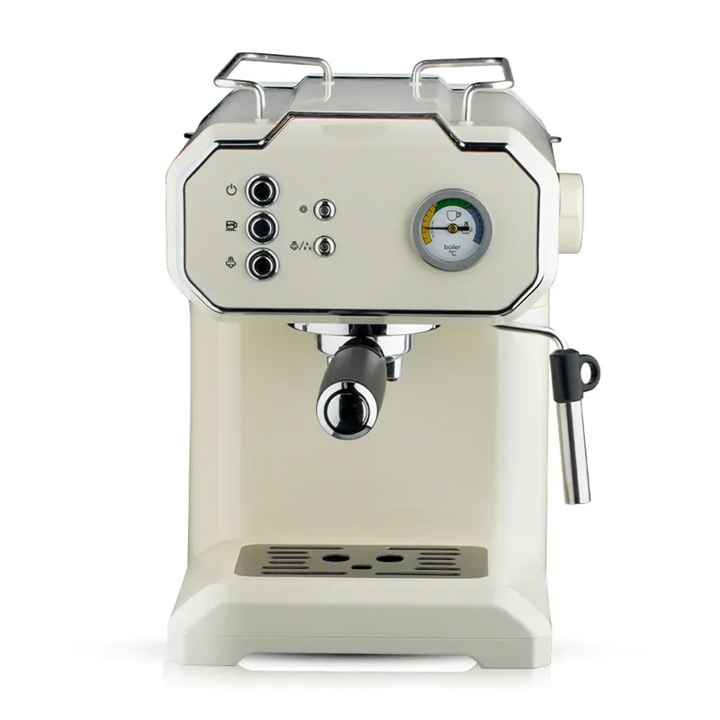 Semi-automatic High-pressure Steam Foaming Milk Household Coffee Machine Electric Stainless Steel 1.5L Black 220V English 5kg 5