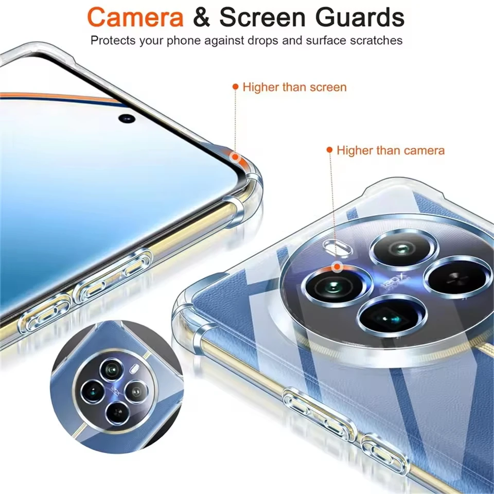 Shockproof Clear Silicone Phone Case with Airbag Protection