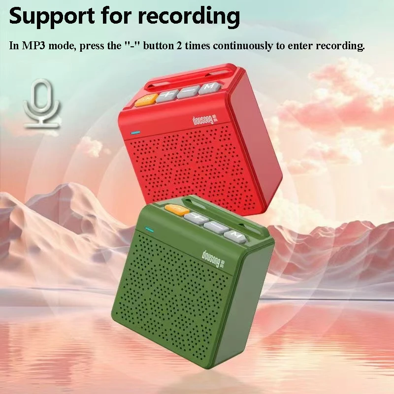 Mini Portable Bluetooth Speaker TWS Connection Stereo Soundbar Wireless MP3 Music Player Recorder Support FM TF Card Headphones