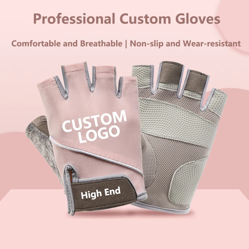 Custom LOGO Text Design Personality DIY Gloves Bicycle Summer Half Finger Cycling Gloves Sport Anti-Slip MTB Bicycles Gloves