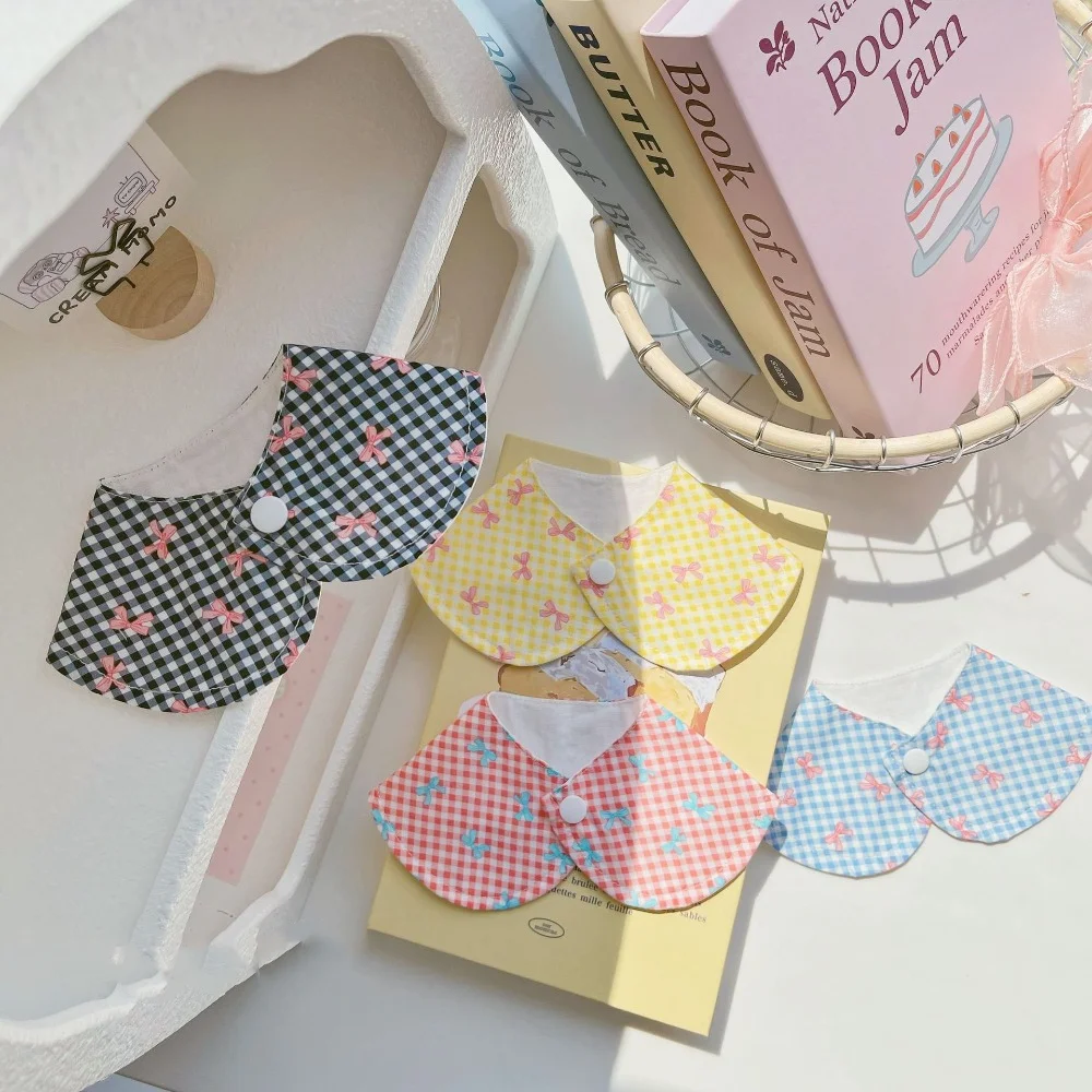 Bow Pattern Pet Saliva Towel Cute Korean Style Cotton Teddy Bear Accessory Comfort High-quality Scarf