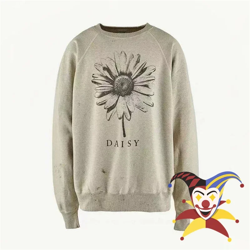 

Washed SAINT MICHAEL DAISY CREW Sweatshirts Men Women Vintage Hoodie Crewneck