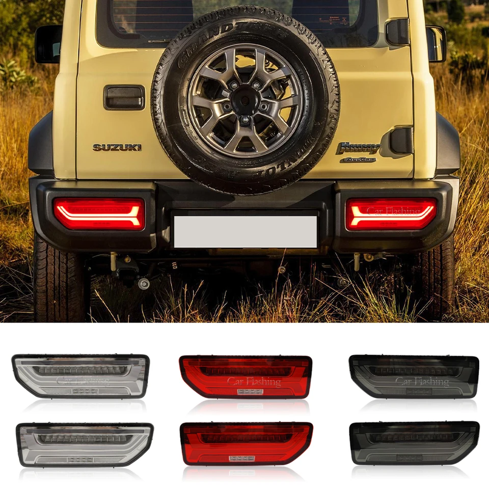 Feux Arrière LED Pour Suzuki Jimny 2019-2023 - Montage Pare-chocs, Noir, Côté Gauche Et Droit - Clignotant, Feu De Position