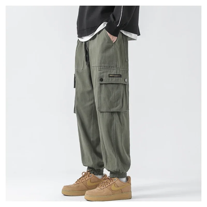 2024 Autumn and Winter New Simplicity Fashion Men's Clothing Splicing Pockets Trend Drawstring Versatile Solid Color Plush Pants