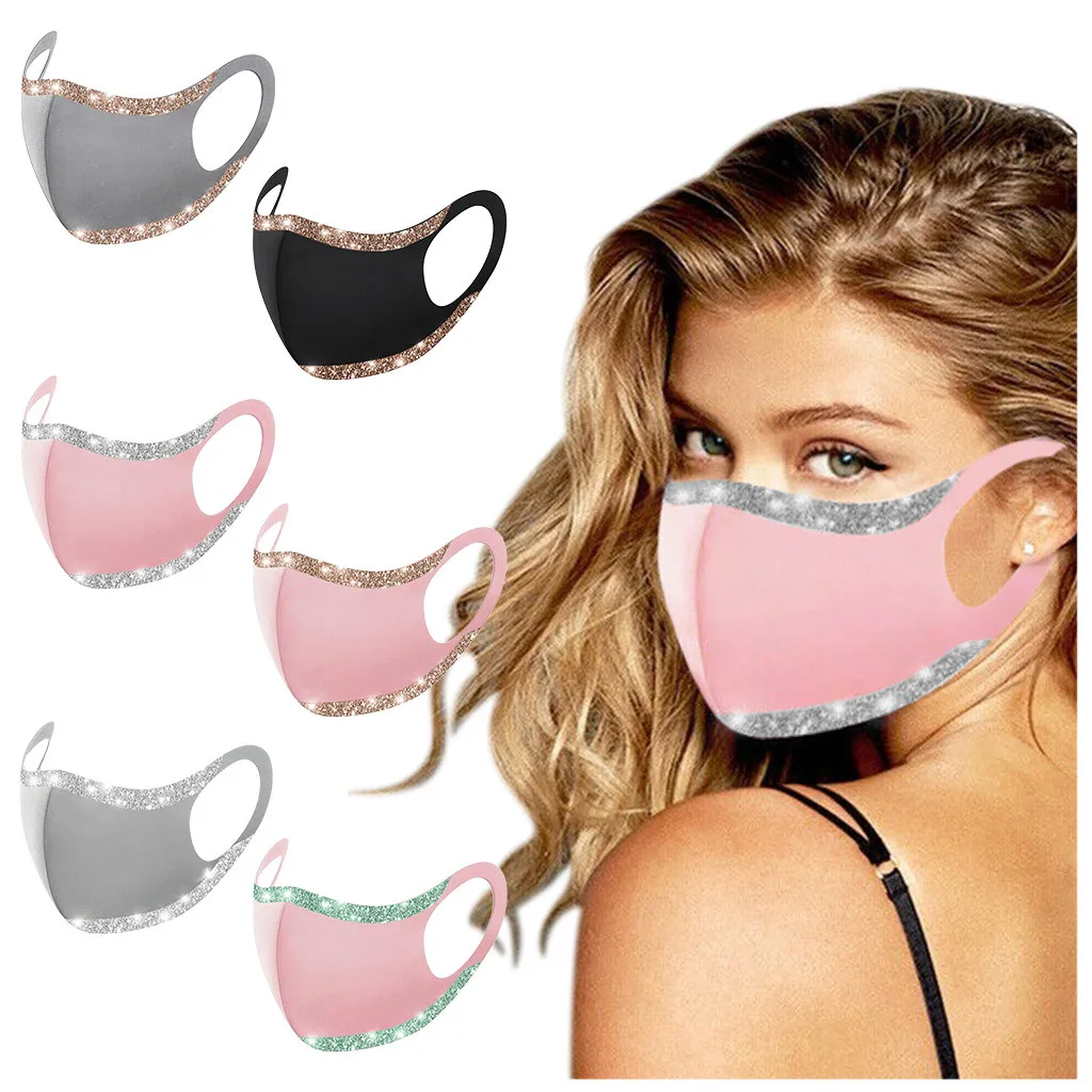 1PC Adult Sequins Windproof Reusable Printed Face Mask 방독면 Mask cazafantasmas 자외선차단마스크 m&aacute;scaras divertidas