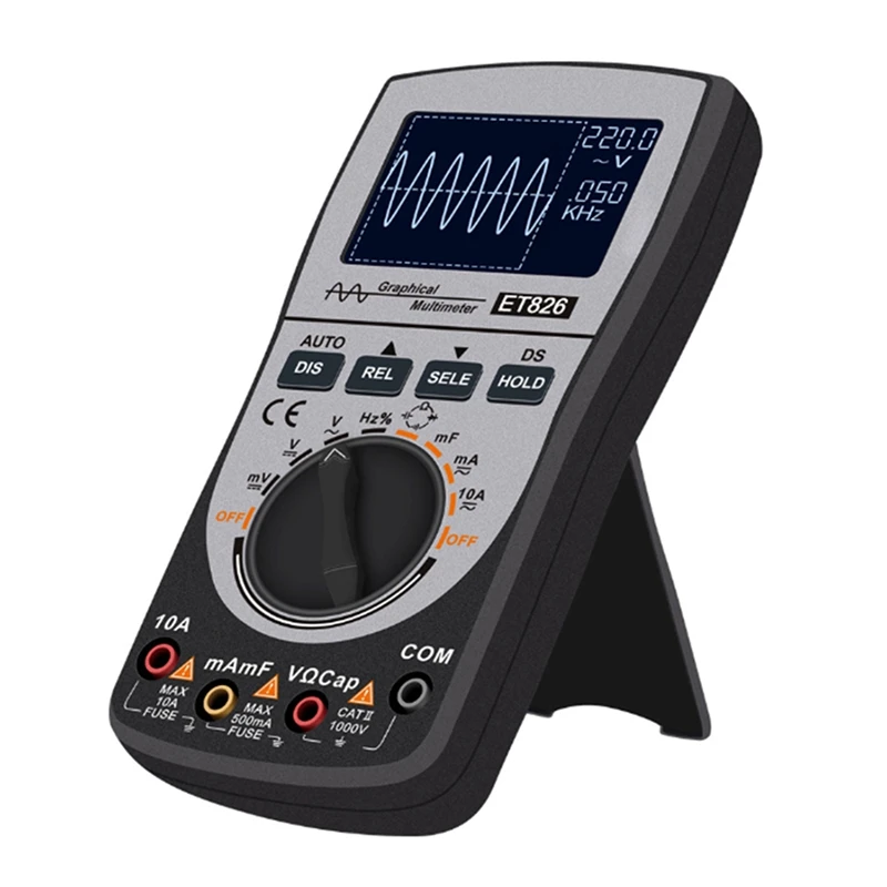 

ET826 2 In 1 LED Oscilloscope Multimeter Handheld Color Screen Scope Digital Storage Oscilloscope Digital Multimeter