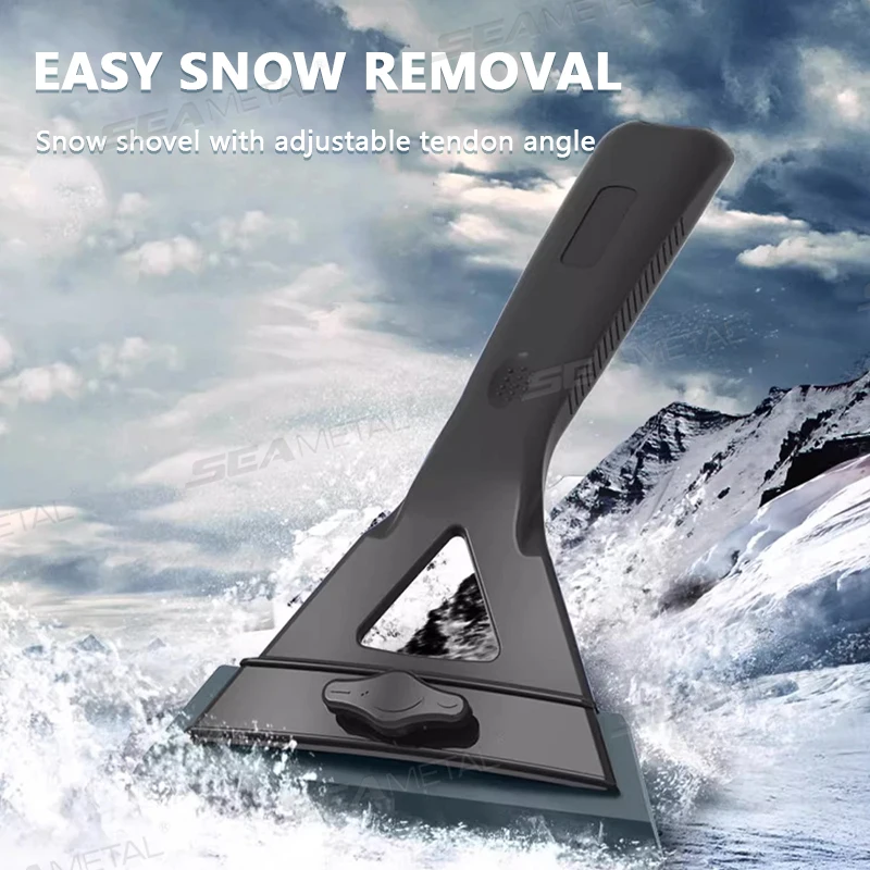 SEAMETAL Car Windshield Ice Scraper Adjustable Winter Snow Remover Scratch-Free Universal Handheld Auto Snow Shovel Ice Breaker