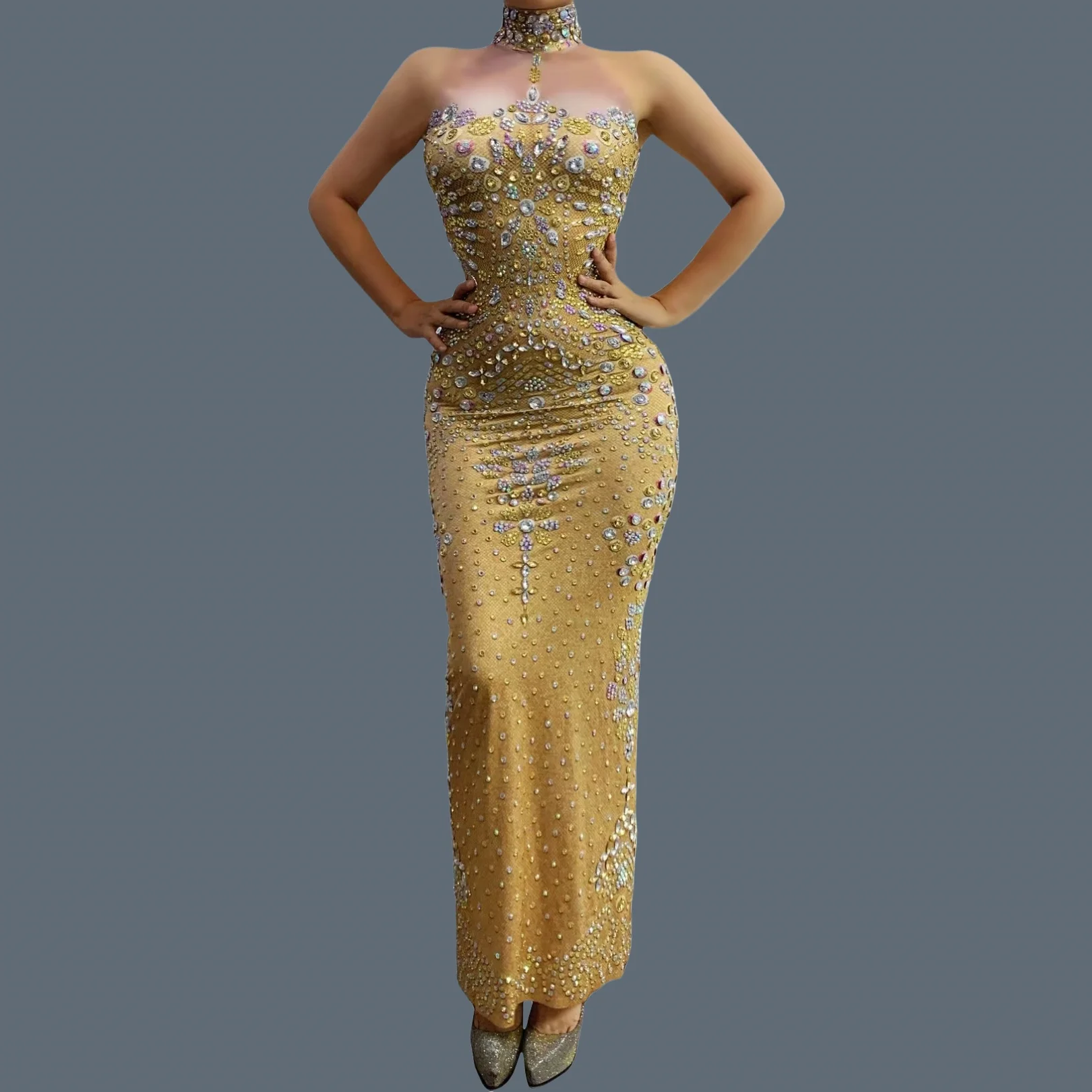 High-end Sparkly Rhinestone Evening Gown for Women Elegant Luxury Long Dress Nightclub Birthday Party Queen Sexy Dress Dengguang - AliExpress 200000345 High-end Sparkly Rhinestone Evening Gown for Women Elegant Luxury Long Dress Nightclub Birthday Party Queen Sexy Dress Dengguang - AliExpress 200000345