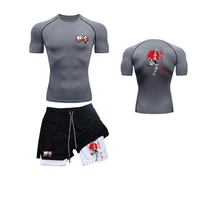 Ensembles de sport décontractés à la mode pour hommes et femmes, ensembles de fitness à séchage rapide, imprimé animé Baki Hama, shorts 2 en 1 4