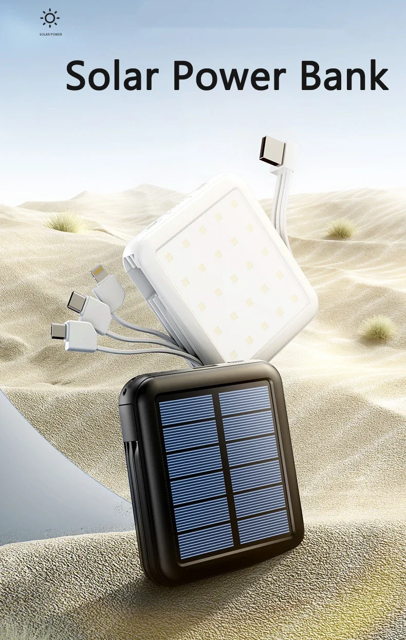 Portable Solar Power Bank With Fast Charging And Camping Light_voghion.com