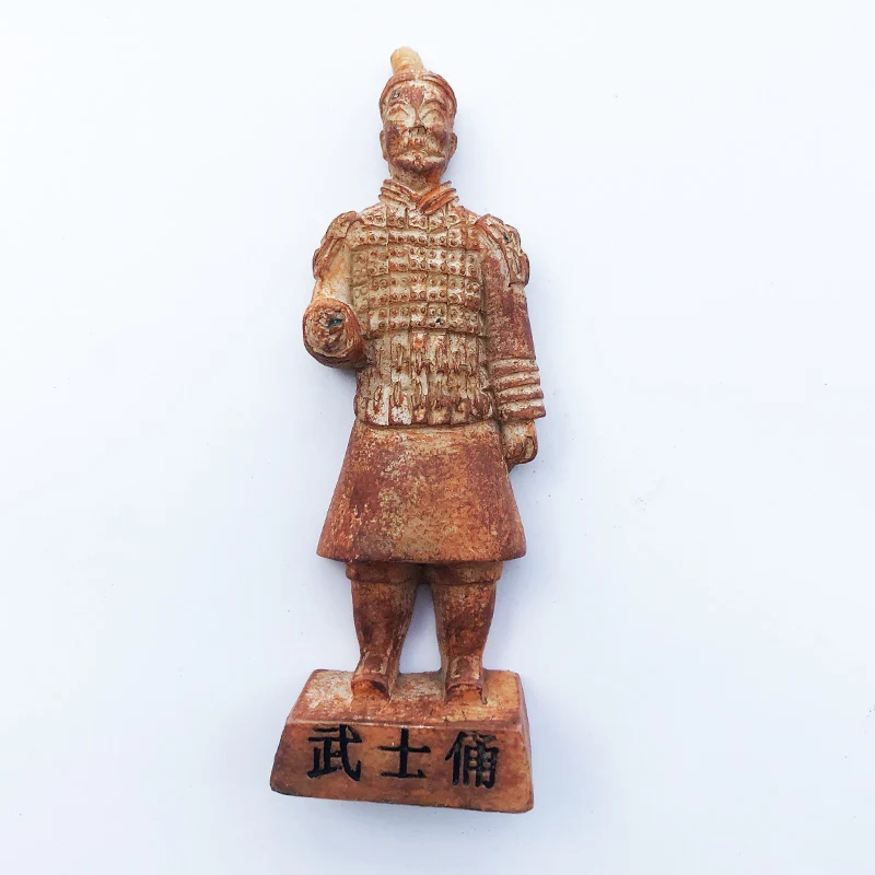 

Fridge magnet Chinese samurai figurine painted refrigerator magnet creative tourism souvenir decoration message post