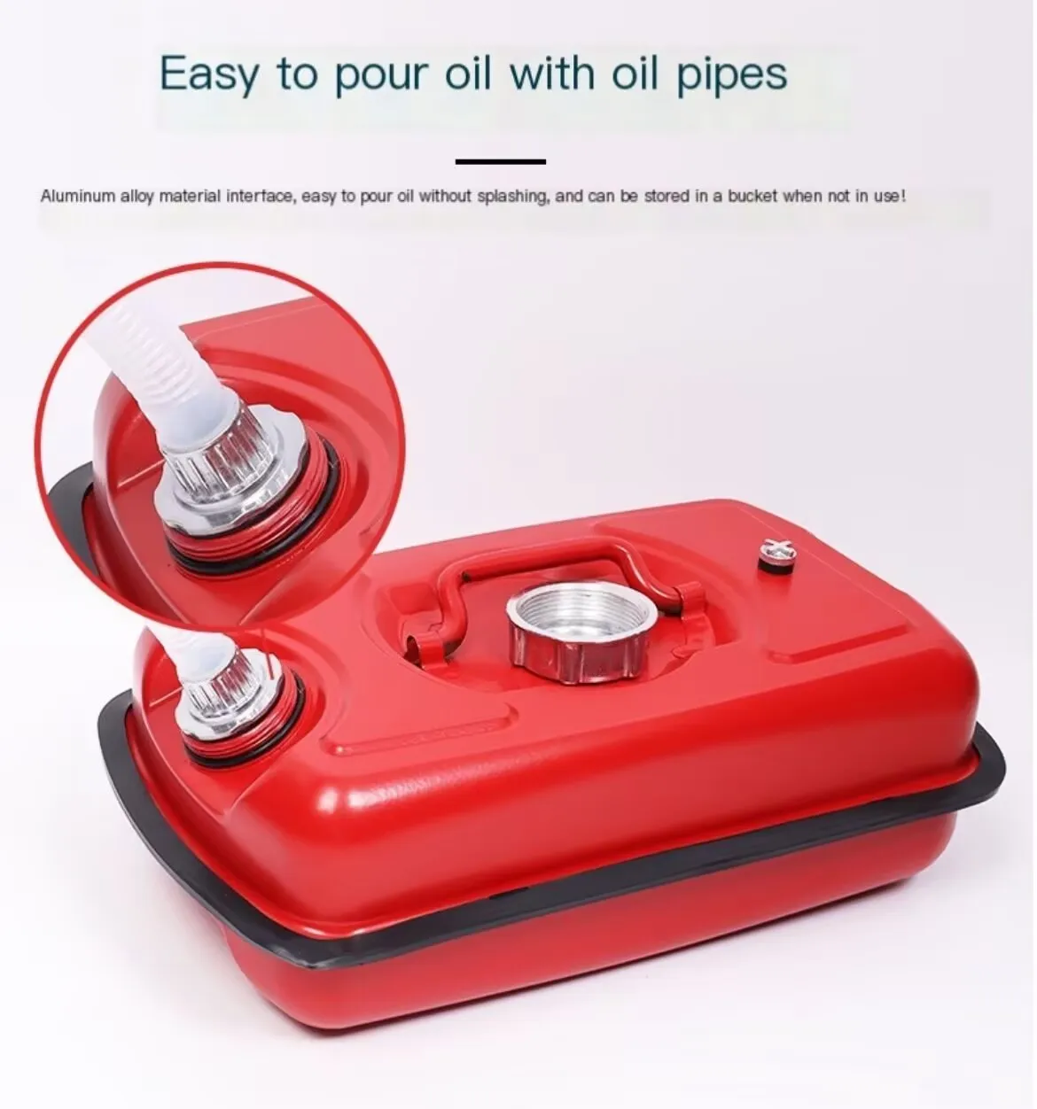 Thickened horizontal 5-10-20L gasoline barrel short portable diesel pot car iron fuel tank car motorcycle storage spare