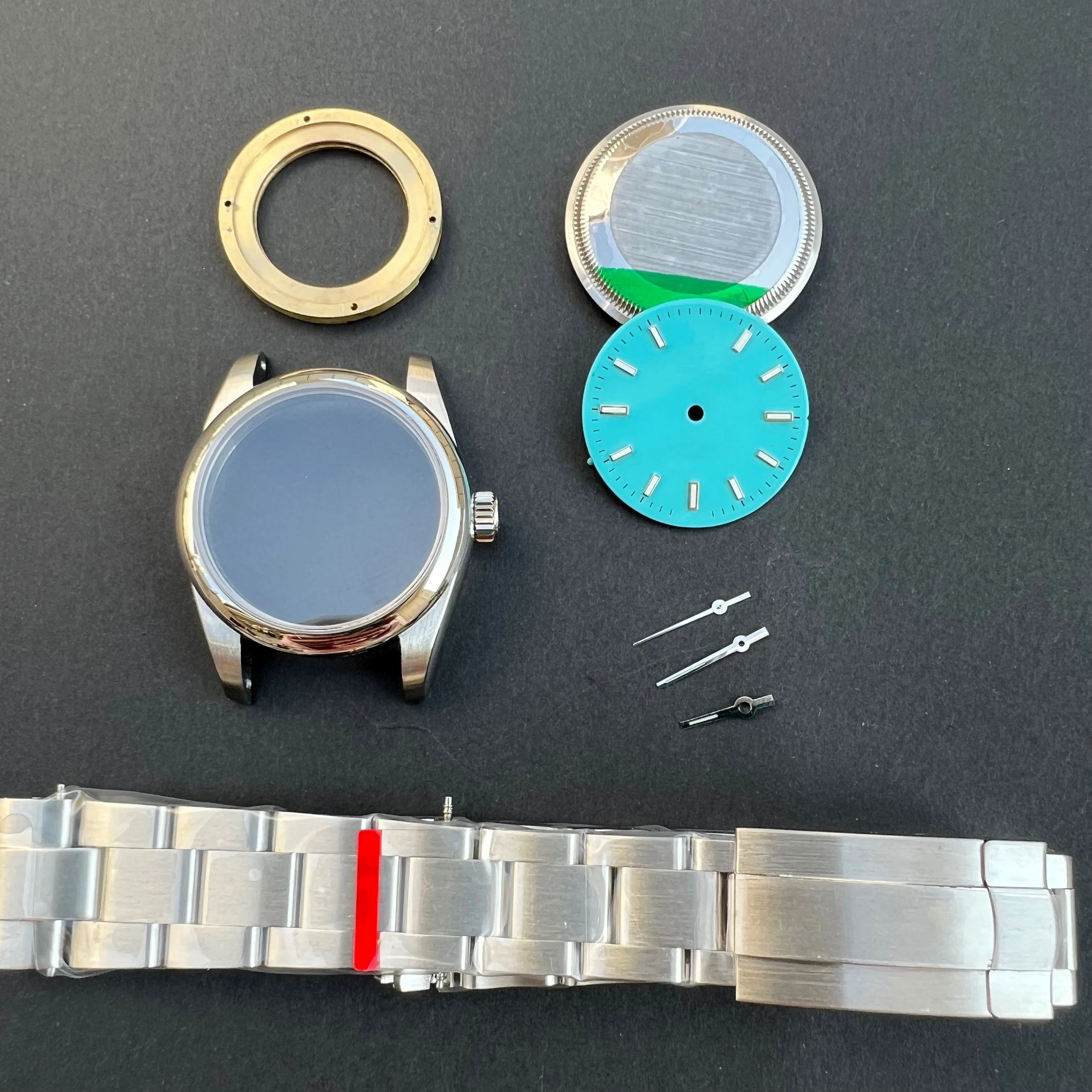 New31mmWatchCaseSetBlueRainbowLuminousDialSapphireGlass