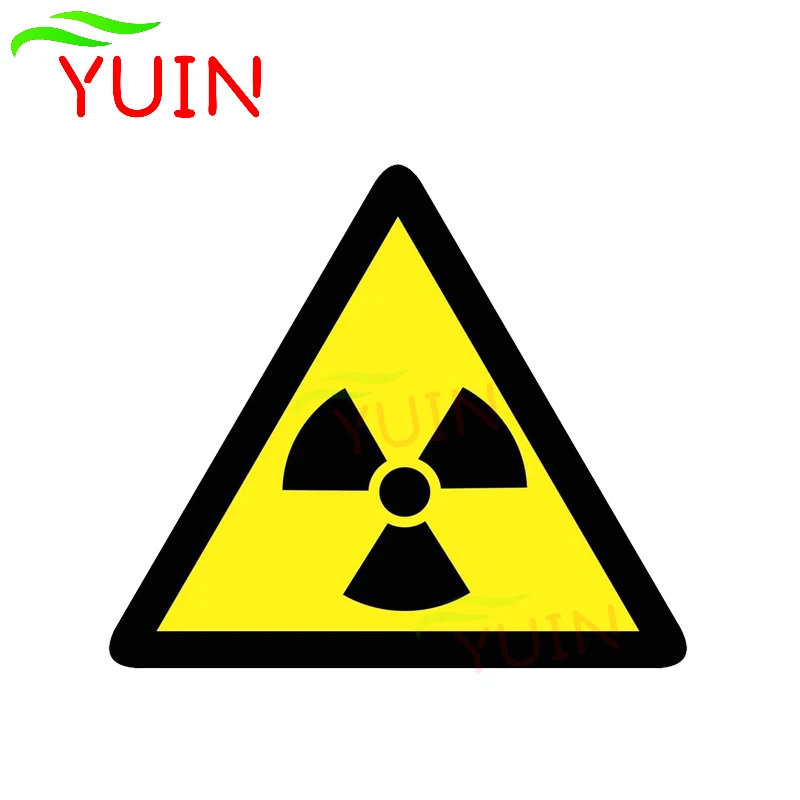 

YUIN Danger Radiation Risk Car Sticker Warning Decal Auto Accessories PVC Body Decoration Waterproof Sunscreen Decal 14*13cm