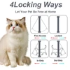 Cat Door for Windows, Pet Doors and Sliding Door, Safety Pet Door with 4 Way Lock, Weatherproof Cat Flap for Thin Door and Wall 4