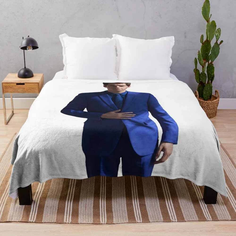 

Dylan O'Brien in Blue Suit Throw Blanket Blankets For Baby Dorm Room Essentials Bed Fashionable Blankets