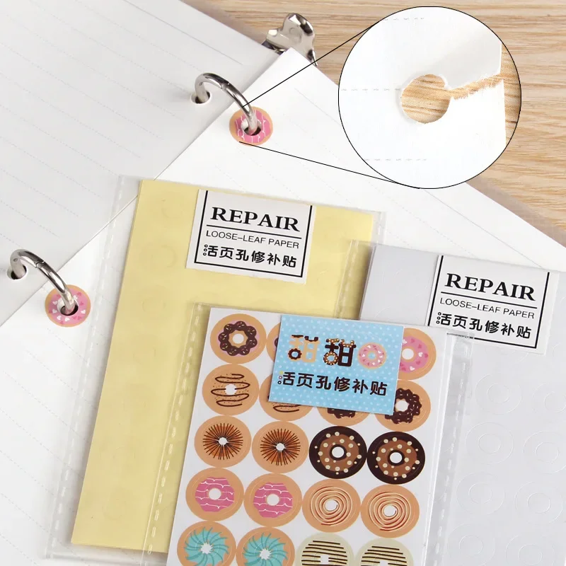 112pcs Loose Leaf Hole Punch Sticker Kawaii Notebook Planner Binding Paper Stickers Self Adhesive Reinforcement Protector Labels