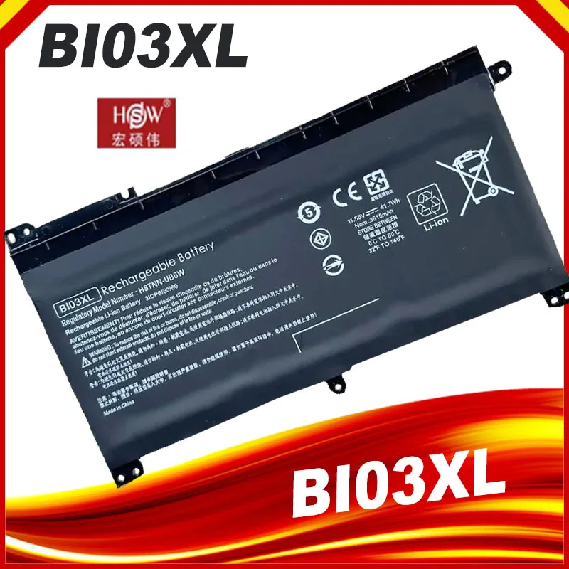 

11.55V BI03XL Battery for HP Pavilion X360 M3-U 13-U M3-U001DX M3-U103DX Stream 14-AX 14-ax010nr TPN-W118 Laptop HSTNN-LB7P