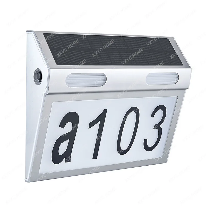 

Solar Powered Doorplate Light Household Garage Door Mouth Indicator Wall Lamp Outdoor Wiring Free LED Garden Lamp
