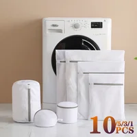 1/3/5/10PCS Zipper Mesh Laundry Bag Thickened Fine Mesh Laundry Basket Mesh Bag for Washing Machine Underwear Bra Bag 1