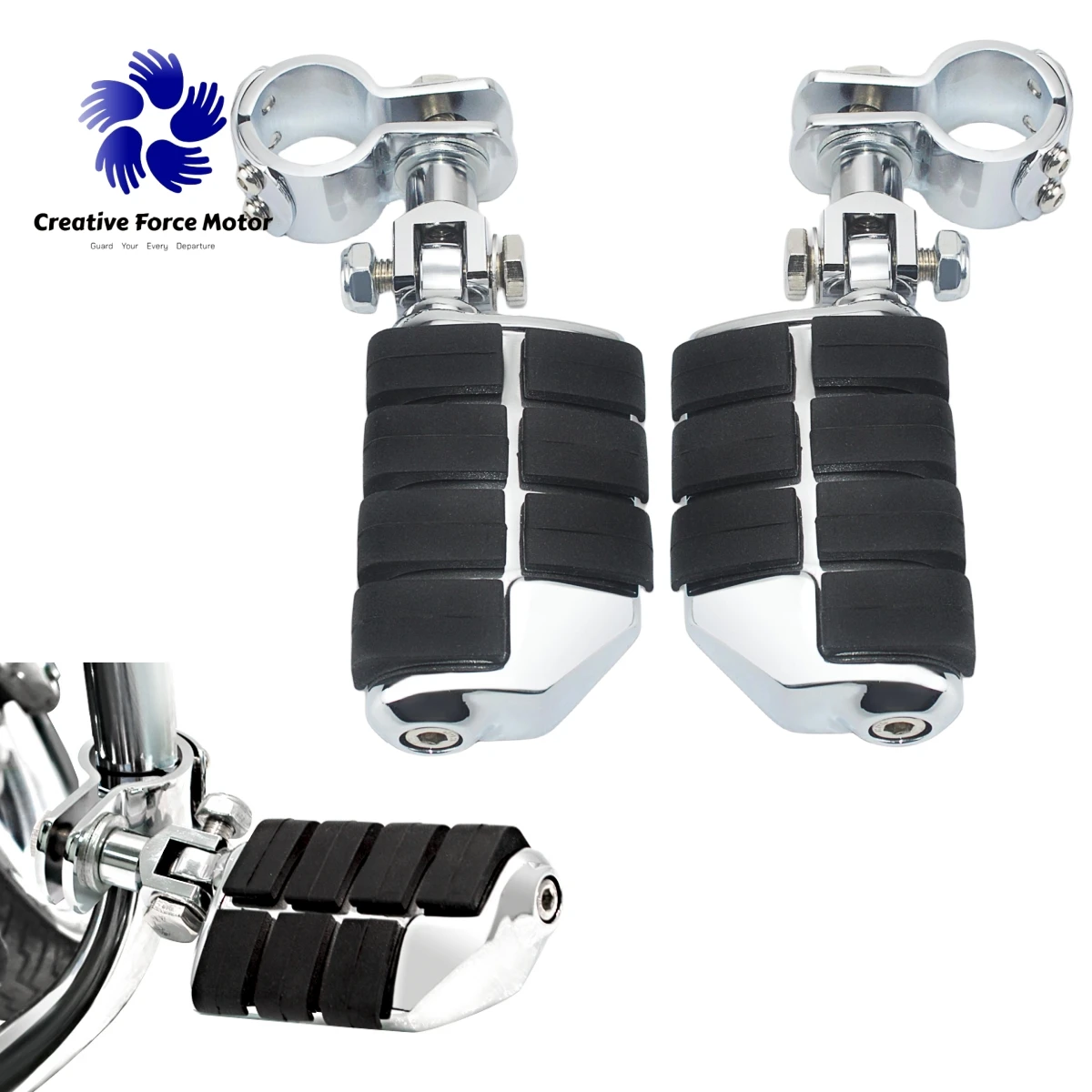 Moto Mount Highway Clamp 1-1/4 "Bar Pedane Poggiapiedi Accessori Moto Per Harley Street Glide Road King Electra Pedal