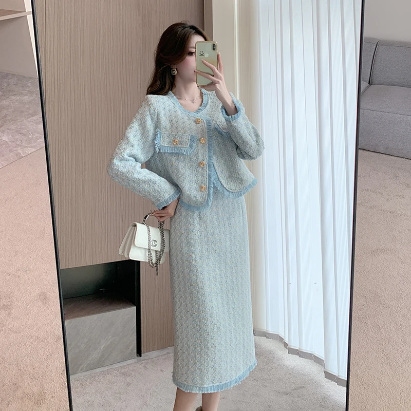 

New Arrival Real Shot: 2023 Autumn New Chic Style Two-Piece Set Skirt, Elegant Lady’s Slimming Outfit High Quality Suit Set New