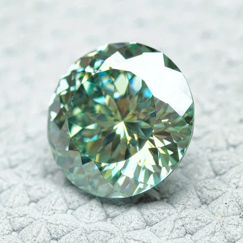 Moissanite Stone 100 Faceted Cut  Natural Color Blue Green DIY Charms Ring Necklace Earrings Main Materials with Certificate