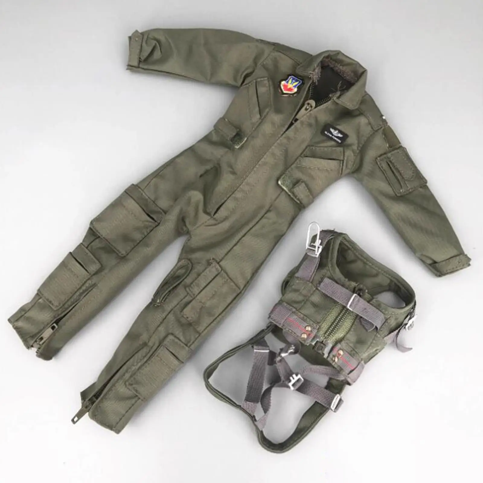 

1/6 Scale Men Figure Jumpsuit with Chest Hanging Vest Air for 12" Doll Model