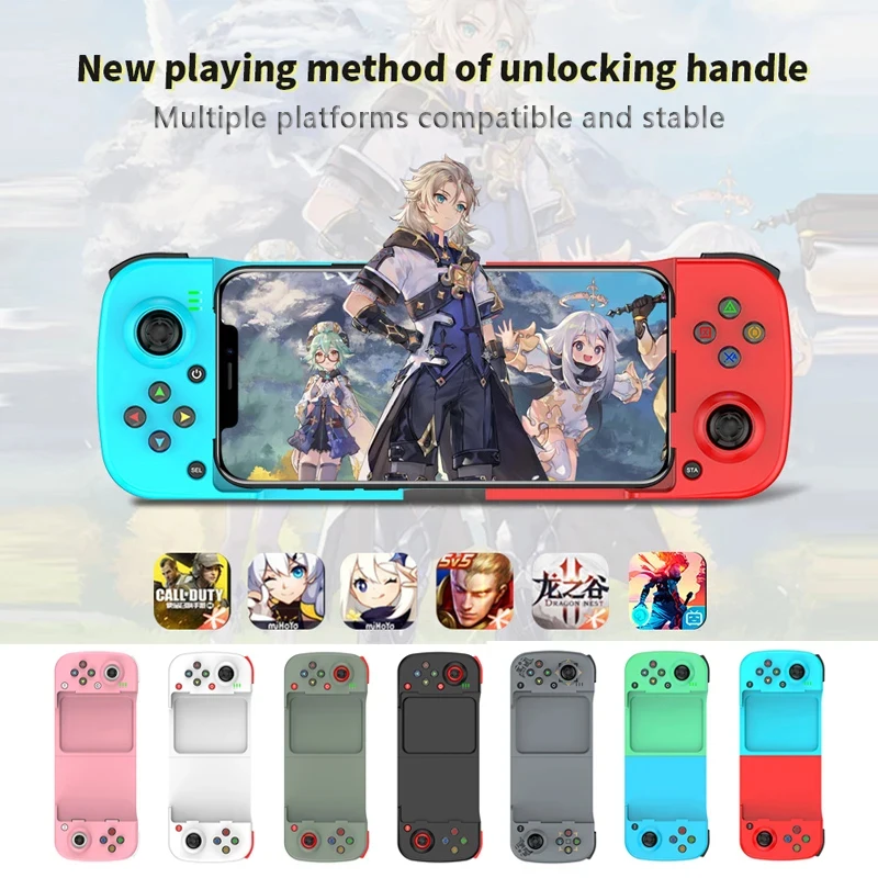 Wireless Bluetooth 5.0 Stretchable Gamepad with Retractable Joystick for Smartphones and Consoles