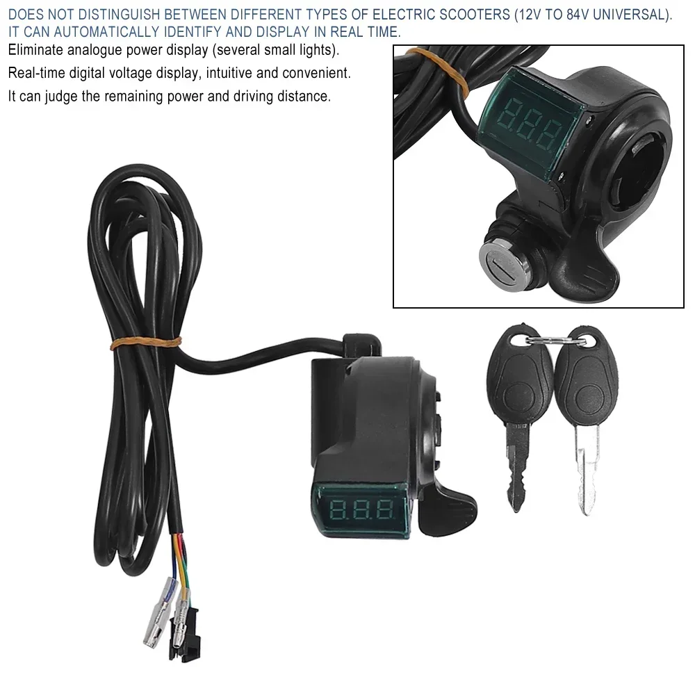 Description Picture 5 of itemLCD Display Switch Power With Key Lock For Electric Scooter Throttle Electric Bicycle Thumb Throttle Voltmeter Digital Voltage