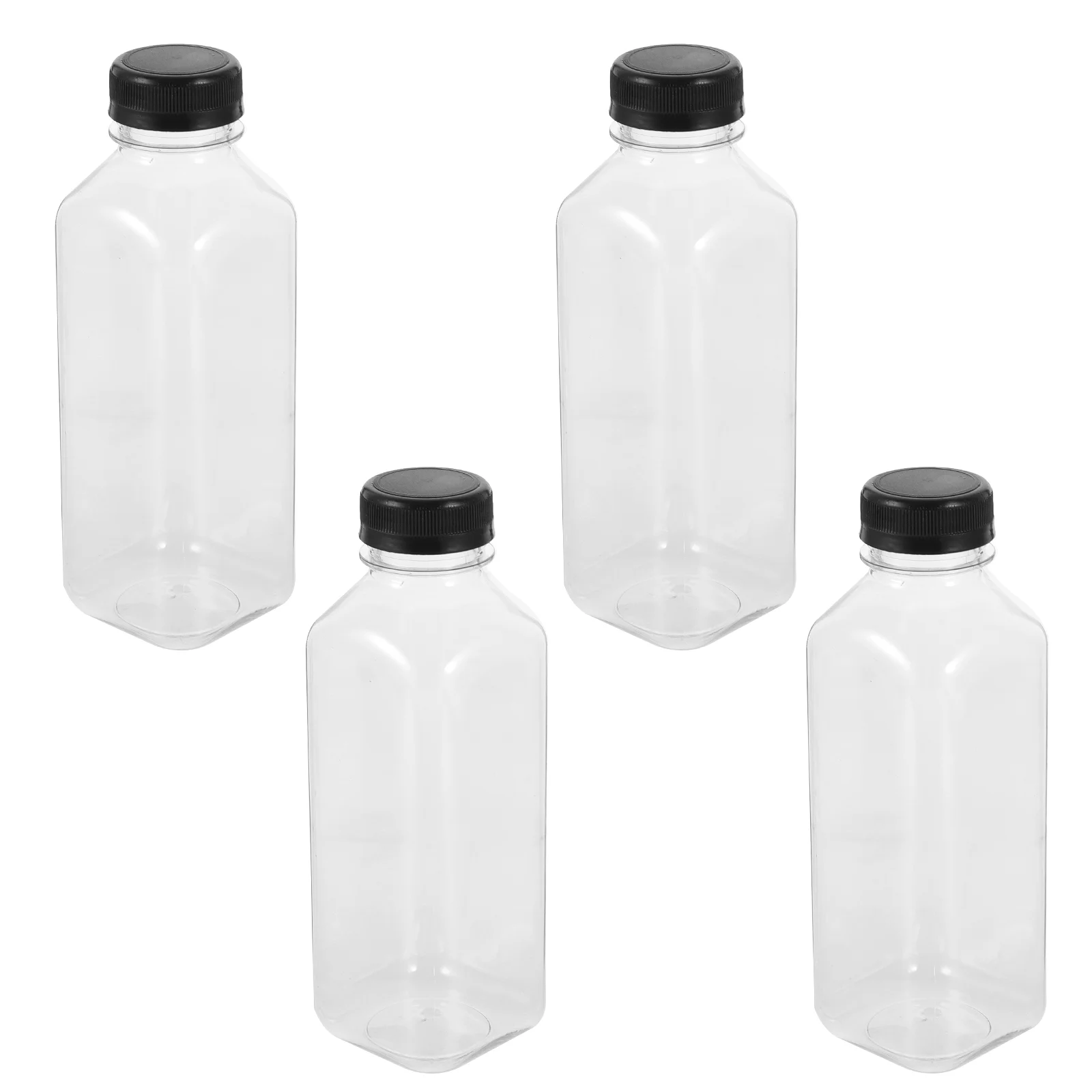 

4 Pcs Storage Bottle Empty Favor Jars Beverage Refrigerator PET Bottles Water Clear Juice Drinks