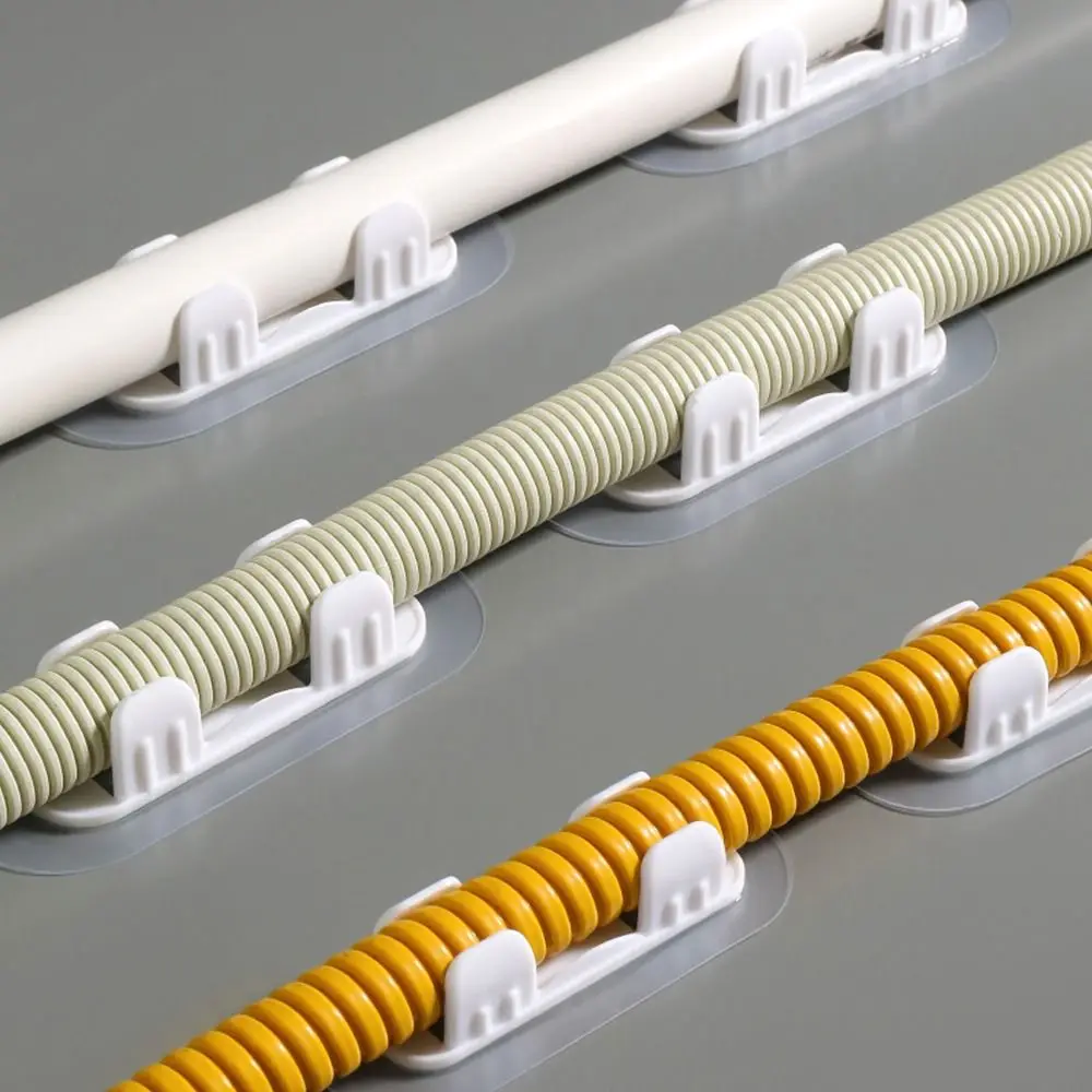 Self-adhesive Pipe Clamp Hooks Cable Clips Pipe Support Wiring Hose Clamp Plastic Fasteners Drain Holder 5pcs