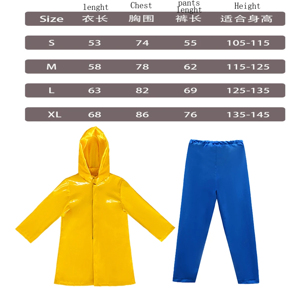 Halloween Costume Kids Cosplay Caroline Hoodie Pants Wig
