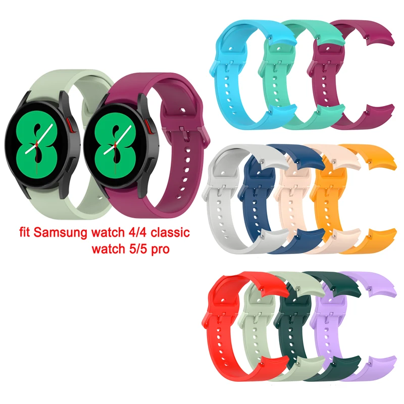 20Mm Watch Band For Samsung Galaxy Watch4 /Classic 42Mm 46Mm Smartwatch No Gaps Silicone Strap For Galaxy Watch 5 Pro Bracelet