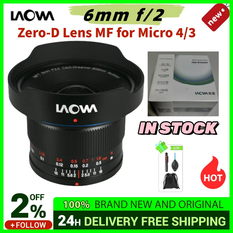 Venus Optics Laowa 6mm f/2 Zero-D レンズ 超広角プライム 自動絞り